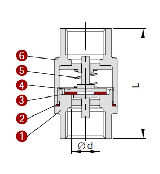 Вертикальный обратный клапан H12W из нержавеющей стали